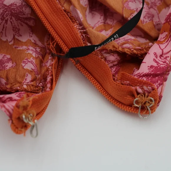 NWT Forever 21 Floral Cutout Maxi Dress – Burgundy/White, Size L - Picture 9 of 9